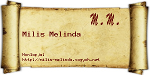 Milis Melinda névjegykártya